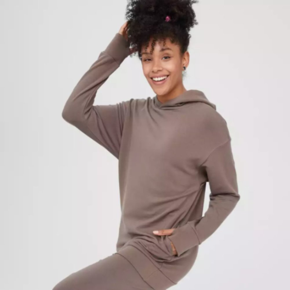Aerie Arbor Olive OFFLINE OTT Fleece Hoodie XS